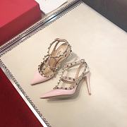 Valentino Patent Rockstud Caged Pump Candy Rose 100mm  - 1