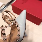 Valentino Patent Rockstud Caged Pump Light Blue 100mm - 6