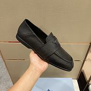 Prada Black Grain Leather Loafers - 6