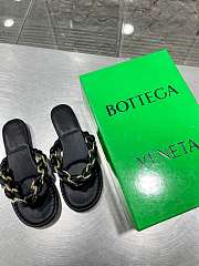 Bottega Veneta Dot Chain-braided Black Leather Flat Sandals - 5