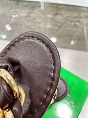 Bottega Veneta Dot Chain-braided Brown Leather Flat Sandals - 6