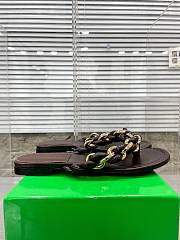 Bottega Veneta Dot Chain-braided Brown Leather Flat Sandals - 3