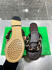Bottega Veneta Dot Chain-braided Brown Leather Flat Sandals - 2