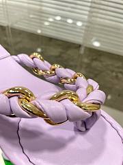 Bottega Veneta Dot Chain-braided Light Purple Leather Flat Sandals - 5
