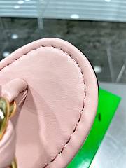 Bottega Veneta Dot Chain-braided Light Pink Leather Flat Sandals - 5
