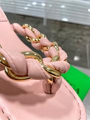Bottega Veneta Dot Chain-braided Light Pink Leather Flat Sandals - 2