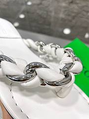 Bottega Veneta Dot Chain-braided White Leather Flat Sandals - 4