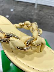 Bottega Veneta Dot Chain-braided Light Yellow Leather Flat Sandals - 5