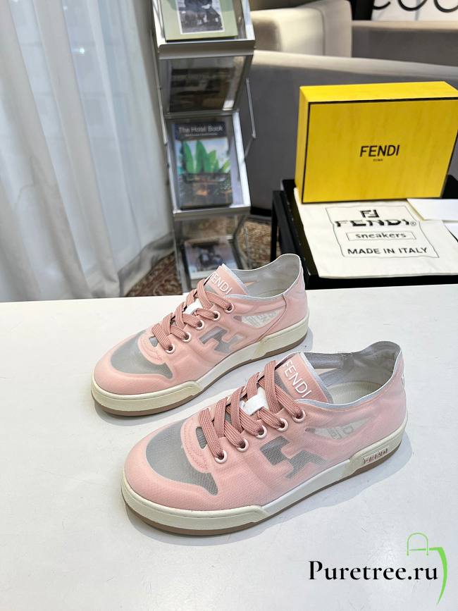 Fendi Match Pink Mesh Low Tops Sneaker - 1