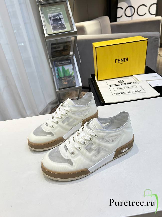 Fendi Match White Mesh Low Tops Sneaker - 1