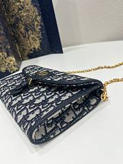 Dior Bobby East-West Pouch With Chain Blue Dior Oblique Jacquard - 4