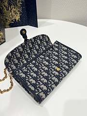Dior Bobby East-West Pouch With Chain Blue Dior Oblique Jacquard - 3