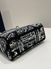 Dior Mini Lady D-Lite Bag Black and White Plan de Paris Embroidery - 5