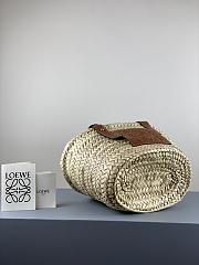Loewe Small Inlay Basket Bag In Palm Leaf And Calfskin Natural/Brown - 2