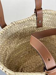 Loewe Small Inlay Basket Bag In Palm Leaf And Calfskin Natural/Brown - 4