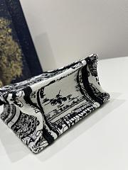 Dior Mini Book Tote Phone Bag White and Black Plan de Paris Embroidery - 6