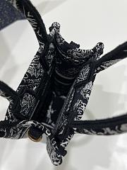 Dior Mini Book Tote Phone Bag Black and White Plan de Paris Embroidery - 3