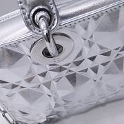 Dior Lady D-Joy Bag Silver-Tone Metallic Cannage Calfskin with Diamond Motif - 2