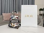 Dior Mini Book Tote Phone Bag White Multicolor Dior Petites Fleurs Embroidery  - 1