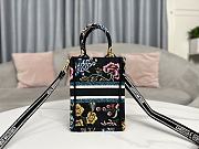 Dior Mini Book Tote Phone Bag Black Multicolor Dior Petites Fleurs Embroidery - 3