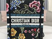 Dior Mini Book Tote Phone Bag Black Multicolor Dior Petites Fleurs Embroidery - 2