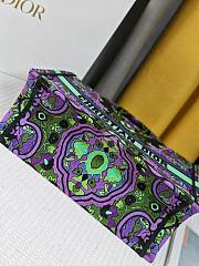 Dior Medium Book Tote Multicolor Dior Indian Purple Embroidery 36.5x28x14 cm - 5