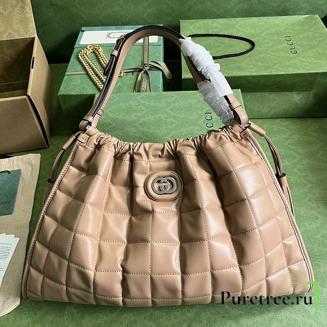 Gucci Deco Medium Tote Bag Rose Beige Leather size 43 x 28 x 8 cm - 1