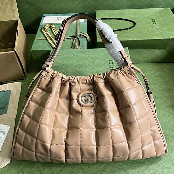 Gucci Deco Medium Tote Bag Rose Beige Leather size 43 x 28 x 8 cm