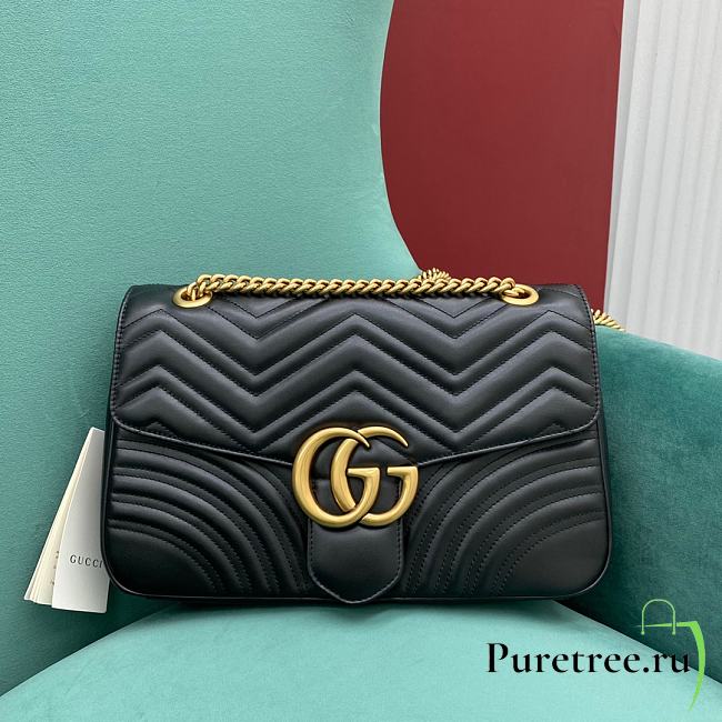 Gucci GG Marmont Medium Black Shoulder Bag 443496 size 30x20x8 cm - 1