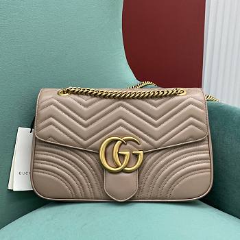 Gucci GG Marmont Medium Beige Shoulder Bag 443496 size 30x20x8 cm 
