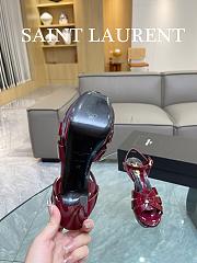 YSL Tribute Platform Sandals In Burgundy Patent Leather 10,5 cm - 3