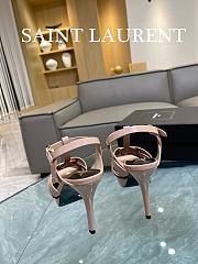 YSL Tribute Platform Sandals In Light Pink Patent Leather 10,5 cm - 5