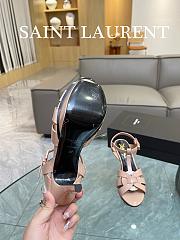 YSL Tribute Platform Sandals In Light Pink Patent Leather 10,5 cm - 4
