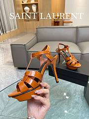 YSL Tribute Platform Sandals In Brown Patent Leather 10,5 cm - 4