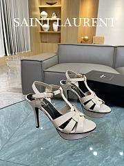 YSL Tribute Platform Sandals In White Patent Leather 10,5 cm - 6