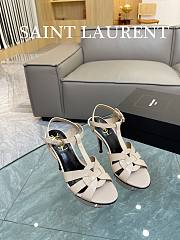 YSL Tribute Platform Sandals In White Patent Leather 10,5 cm - 5