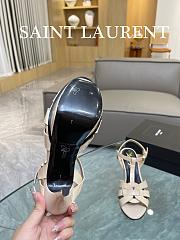 YSL Tribute Platform Sandals In White Patent Leather 10,5 cm - 4