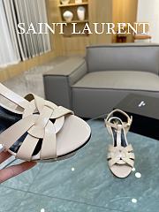 YSL Tribute Platform Sandals In White Patent Leather 10,5 cm - 3