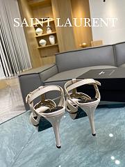 YSL Tribute Platform Sandals In White Patent Leather 10,5 cm - 2