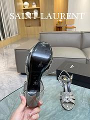 YSL Tribute Platform Sandals In Gray Patent Leather 10,5 cm - 4
