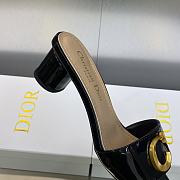 C'est Dior Heeled Slide Black Patent Calfskin - 6