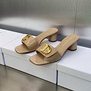 C'est Dior Heeled Slide Beige Patent Calfskin - 1