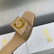 C'est Dior Heeled Slide Beige Patent Calfskin - 6