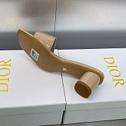 C'est Dior Heeled Slide Beige Patent Calfskin - 5
