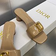 C'est Dior Heeled Slide Beige Patent Calfskin - 4
