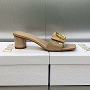 C'est Dior Heeled Slide Beige Patent Calfskin - 3