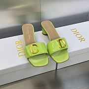 C'est Dior Heeled Slide Green Patent Calfskin - 4