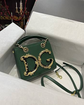 DOLCE & GABBANA DG Girls Small Tote Bag In Green 20x15x8.5 cm