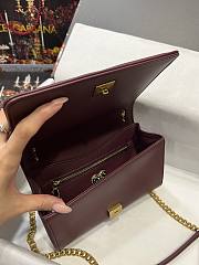 D&G Medium Devotion Bag In Burgundy Quilted Nappa Leather 21x14.5x3 cm - 5