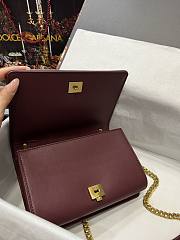 D&G Medium Devotion Bag In Burgundy Quilted Nappa Leather 21x14.5x3 cm - 3